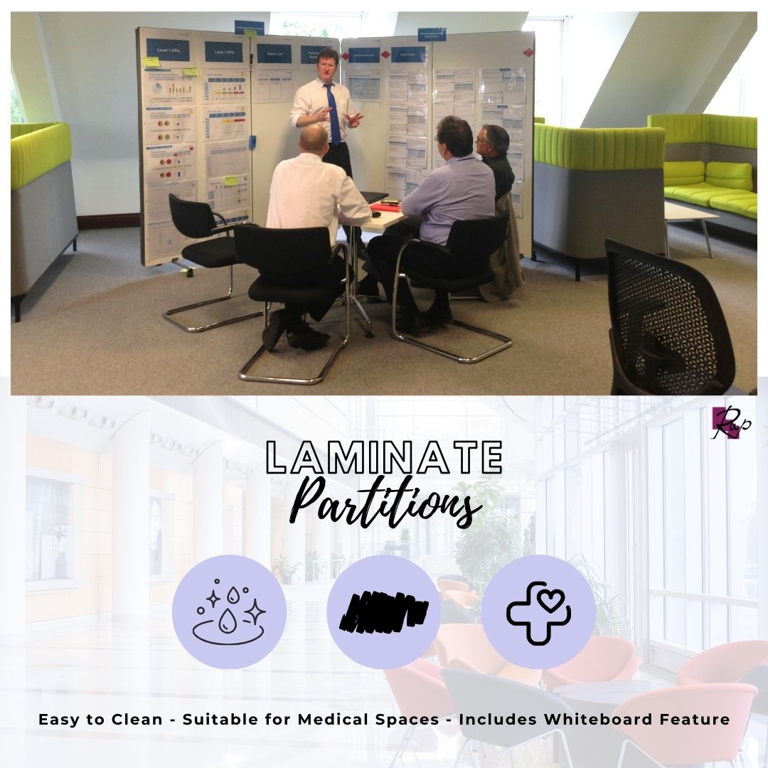 Include laminate office dividers (free standing & portable) as part of your training or meetings!

#laminate #roomdividers #portableroomdividers #officescreens #easycleandivider #officedesign #officelayouts #ukmanufacturer