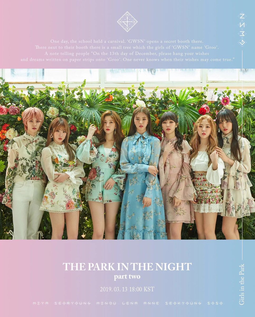 todayinkggs's tweet photo. 5 years ago today, GWSN released their 2nd Mini Album ‘THE PARK IN THE NIGHT part two’ with title track ‘Pinky Star (RUN)’ https://t.co/0kvz29xoB4