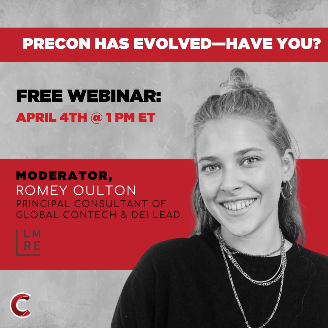 Introducing the moderator of our April 4th webinar “Precon Has Evolved—Have You?”, Romey Oulton! Romey Oulton has built out and spearheaded the Global Construction Technology vertical at @LMREPropTech. 👀Sign up now at eventbrite.com/e/free-webinar….