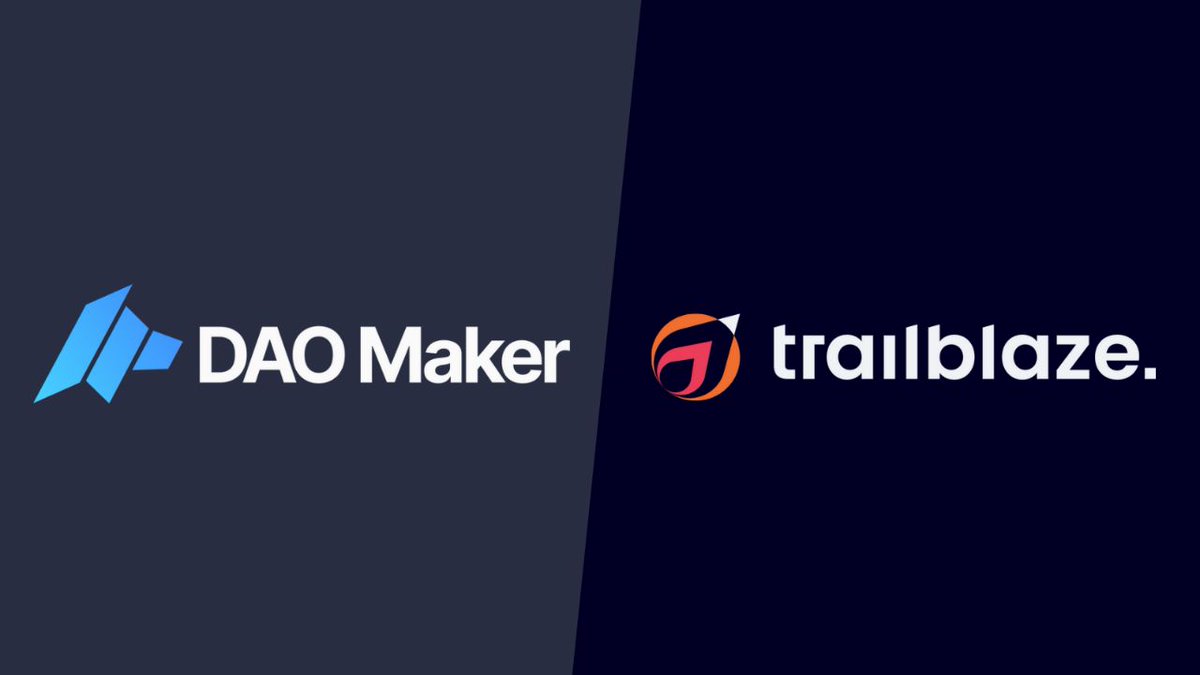 Trailblazexyz's tweet photo. Trailblaze is thrilled to announce a partnership with @daomaker 

Dao Maker invests &amp; supports groundbreaking projects designed to shape the industry.

DAO Maker's Launchpad represents a modern platform at the forefront of blockchain innovation, offering a gateway to the future! https://t.co/xsoM5I7OAP