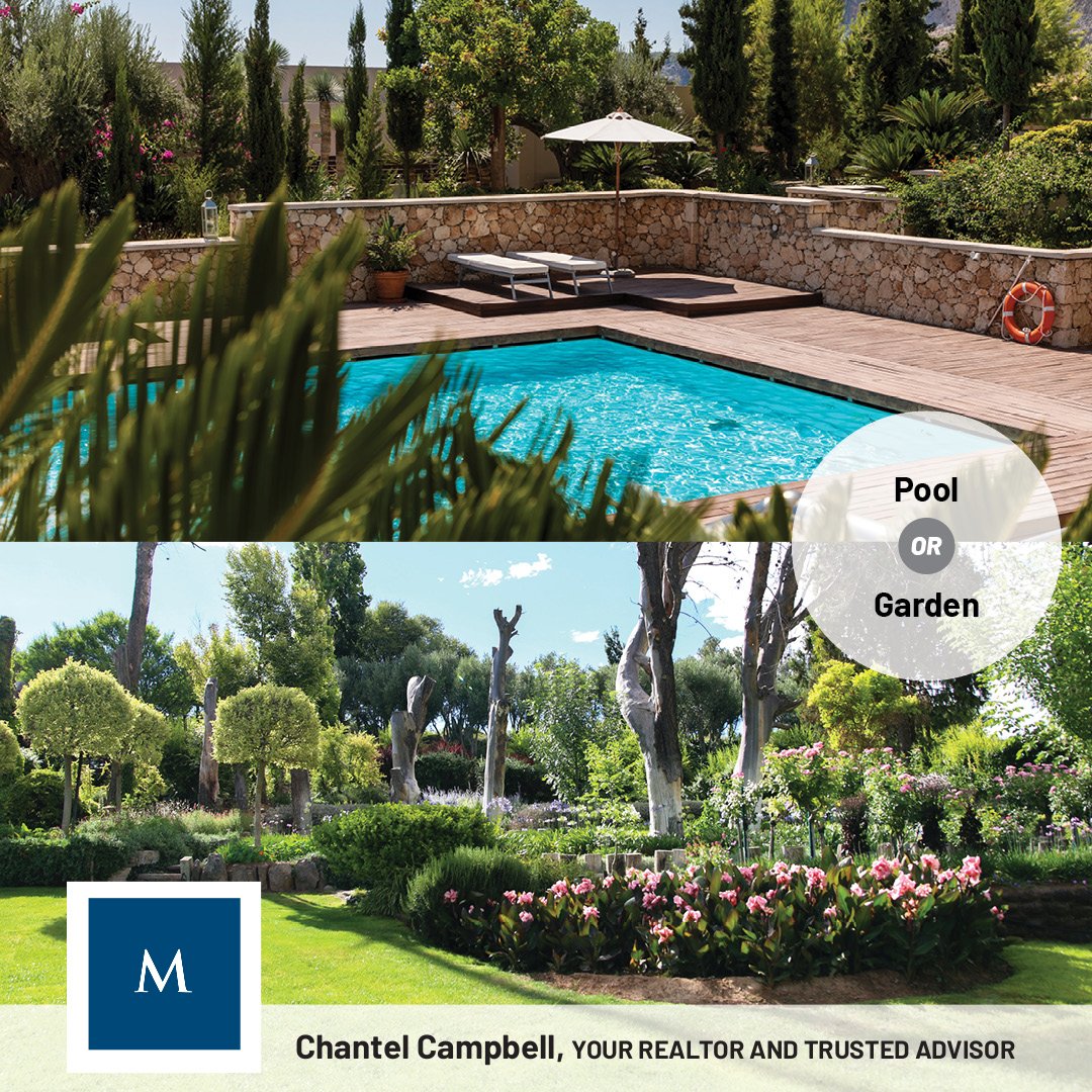 campbell_team's tweet photo. This or That - Do you prefer a pool or a garden? Let me know in the comments! #realestate #thisorthat https://t.co/aya4nrU2ae