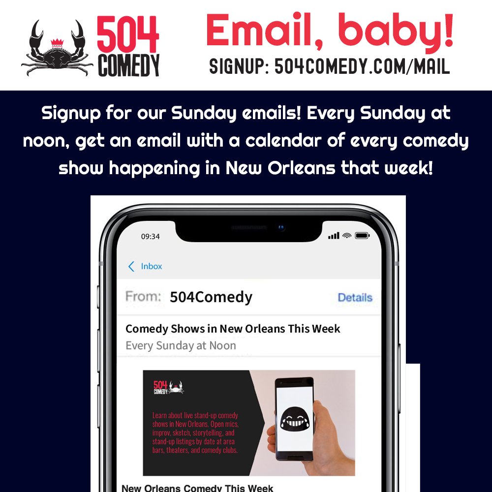 504Comedy's tweet photo. π Get your weekly dose of laughter delivered straight to your inbox! Sign up now for our exclusive email updates on all the hilarious comedy shows hitting the stages of New Orleans! Don't miss out on the funniest nights in town - subscribe today! π #comedy #NOLA #504comedy https://t.co/WKvlKHrTm3