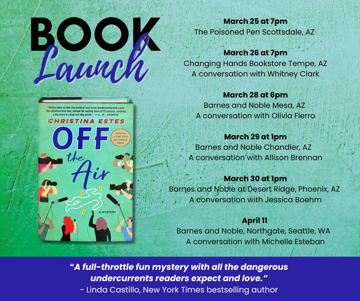 #OffTheAirBook tour starts soon! Hope you can join us! @MinotaurBooks @Dreamscapeaudio #phoenix #localnews #reporterlife