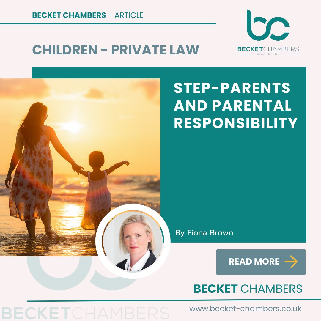 Barrister Fiona Brown has written an article outlining what #parentalresponsibility is - and answers your questions about why a step-parent may wish to have responsibility for a step-child, and how to proceed with obtaining responsibility.
Read more here: becket-chambers.co.uk/articles/step-…