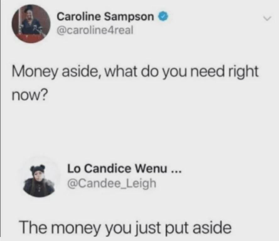 can't also forget the money i just put aside