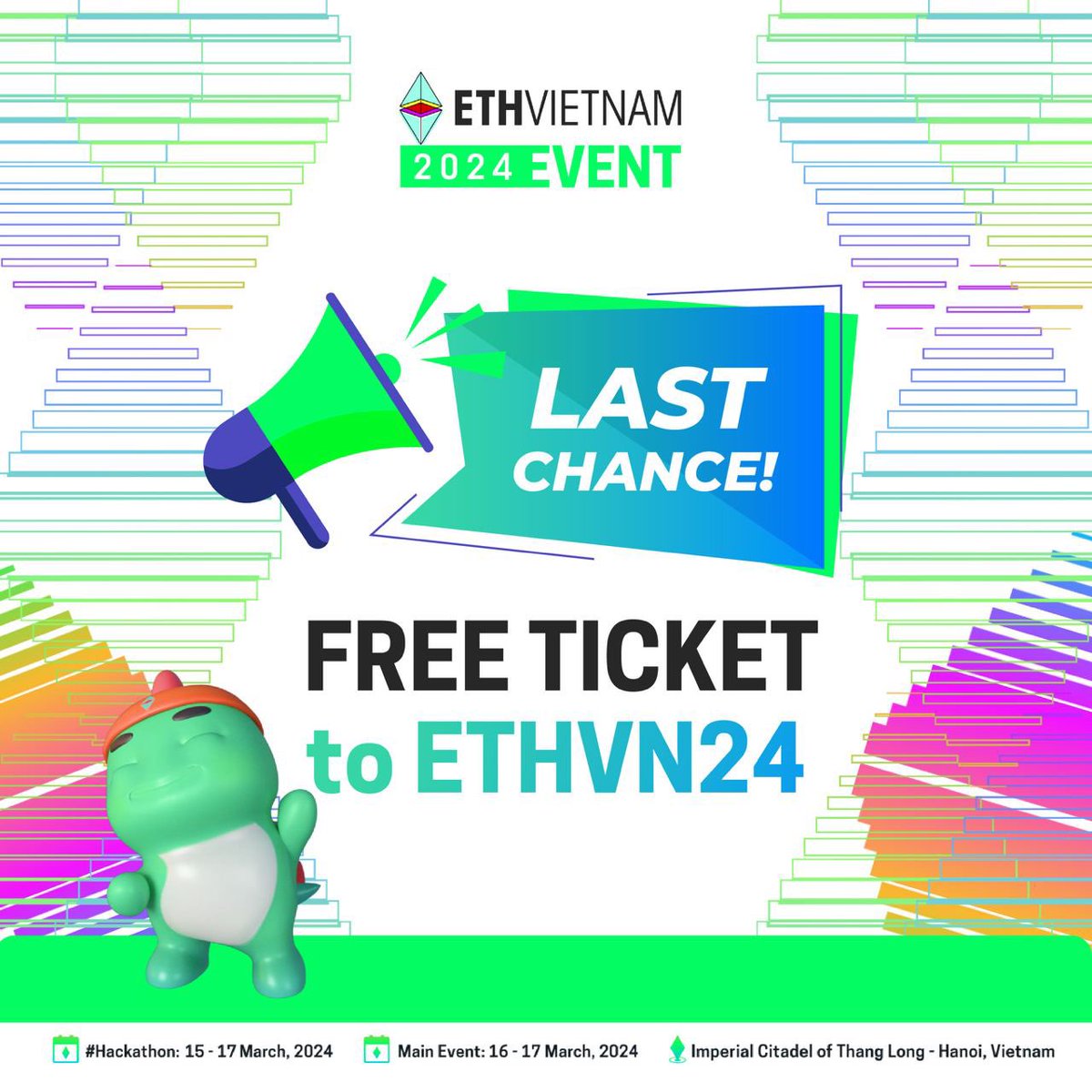 box3gaming's tweet photo. Last Chance to Grab Your Free Tickets for ETHVN24!
Calling all crypto enthusiasts in Hanoi! Don't miss your chance to be part of the biggest Ethereum event in Vietnam - ETHVN24!
We're giving away FREE tickets, but this is your LAST CALL to secure yours. https://t.co/mRSlYSgdAx