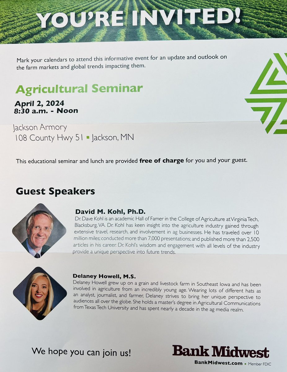 JCCFFA's tweet photo. Band Midwest has invited all JCC FFA members to this event. If you are interested in attending let an advisor know. https://t.co/QyJt0rjCx5