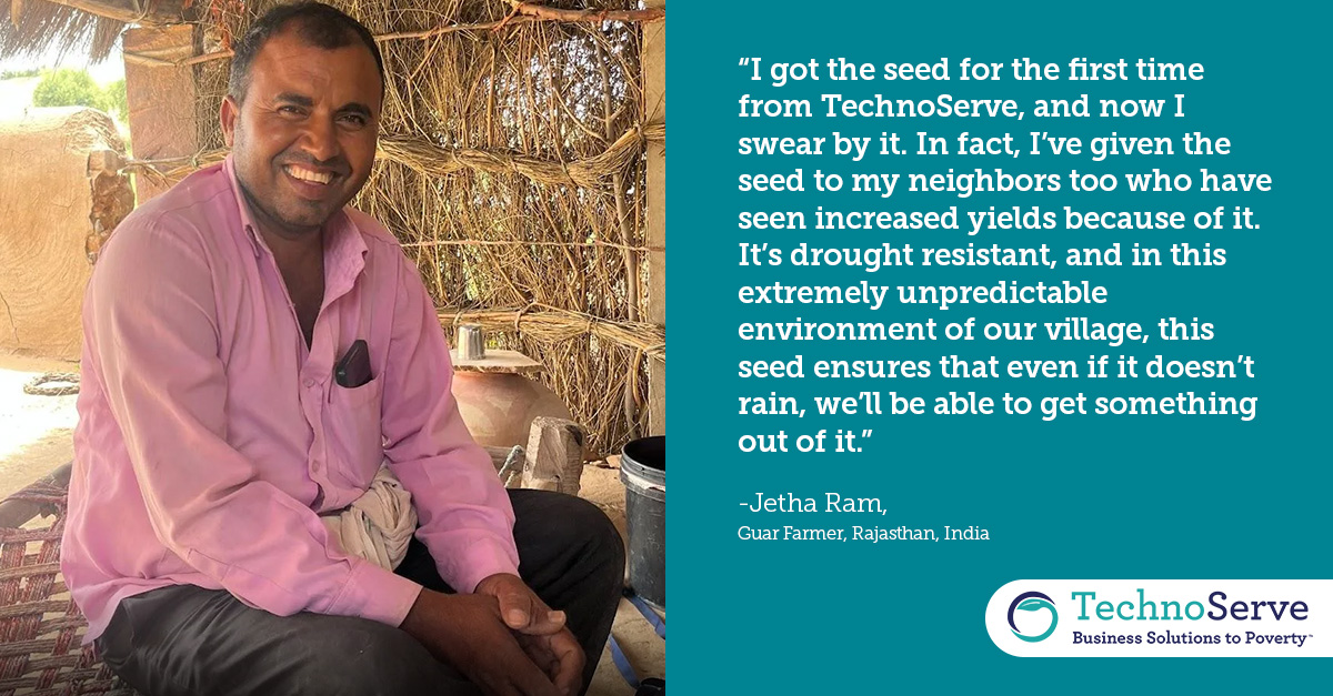 TechnoServe's tweet image. Incredible impact! TechnoServe's program in Rajasthan, India, has grown from 1500 to 12,000 farmers, boosting incomes with climate-smart practices. Jetha Ram shares his success story, proving the power of #sustainableagriculture and #communitytrust bit.ly/3Tgh4Up