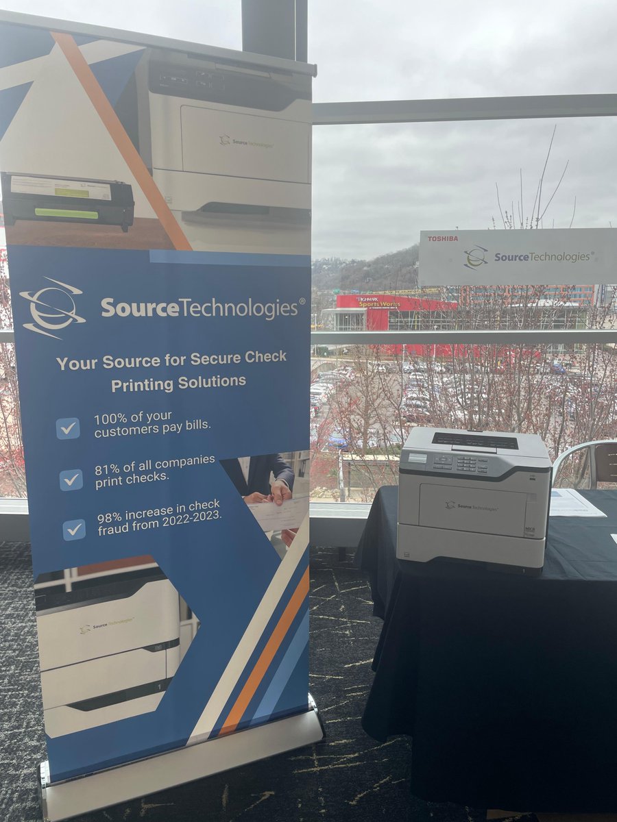 SourceTechnolo4's tweet image. Source Technologies recently took part in the Toshiba Technology Event at the Pittsburgh Steelers Acrisure hubs.ly/Q02p5TLB0 can buy Source Technologies secure MICR devices and supplies from Toshiba and their Authorized Resellers. #Toshiba #SourceTechnologies #MICR