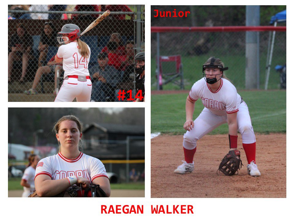 Raegan Walker, #14 is the next junior.  #corbin_softball  <a href="/RaeganWalker2/">Raegan Walker</a>