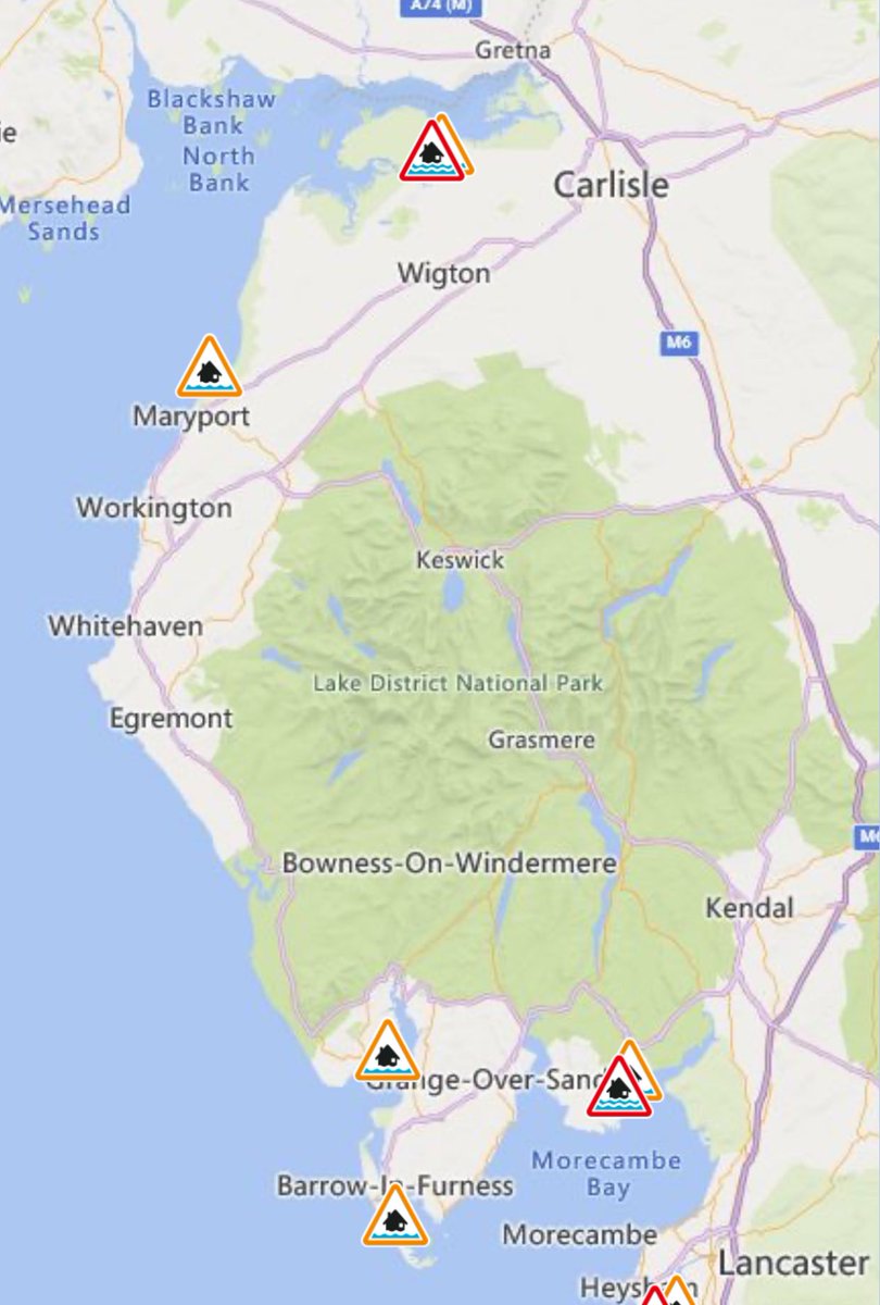 Flood alerts and Warnings are in place today! Flooding is possible. 

#CumbriaFloods 
#Cumbria