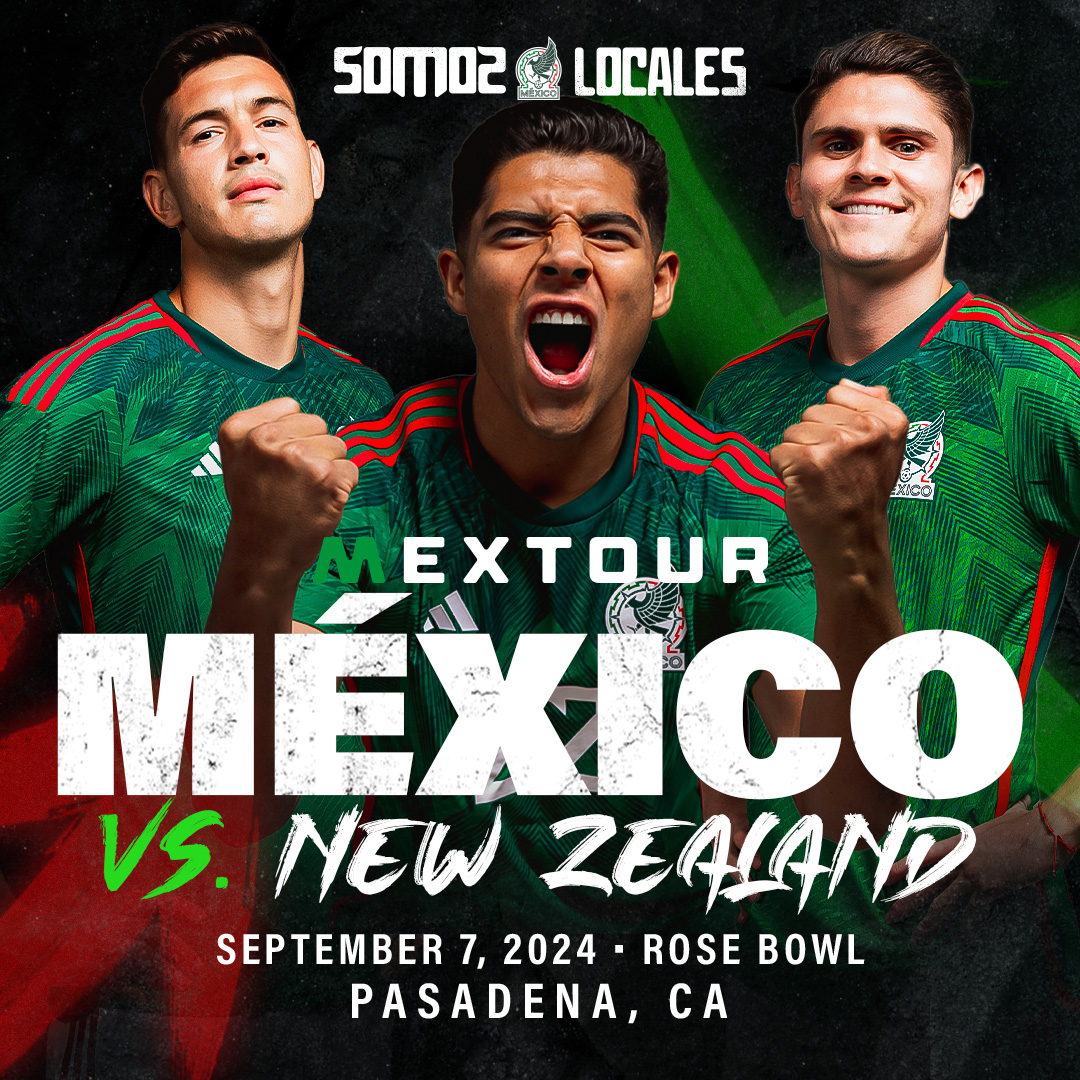 Just announced: MexTour 2024 is coming to America’s Stadium 🌹 ⚽️ México vs. New Zealand 🗓️ Saturday, September 7, 2024 ⏰ 5:30 PM PST To pre-register for ticket updates & information, visit somoslocales.com #RoseBowl #MexTour2024