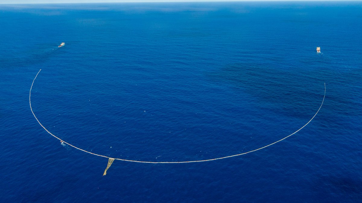 System 03 is deployed in the Great Pacific Garbage Patch again, for the first time in 2024, as we go into our most ambitious year yet. (1/4)