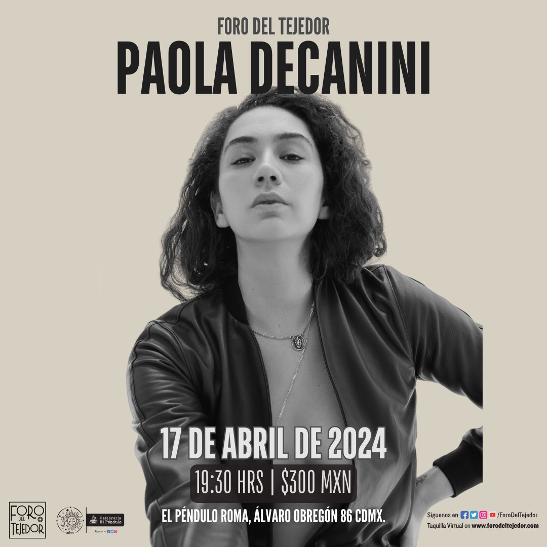 Los espero con puro amor el 17 de abril en el <a href="/ForodelTejedor/">Foro del Tejedor</a> 🧡

Boletos aquí 👇🏼

forodeltejedor.com/evento/paola-d…