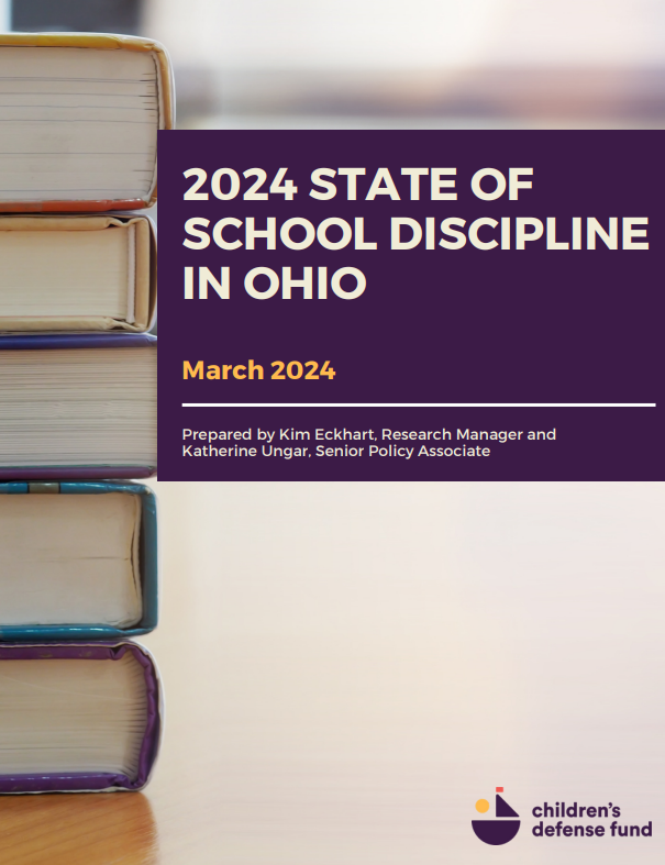 Today, @CDF_Ohio released its '2024 State of School Discipline in Ohio' report. It shows the use of exclusionary school discipline measures, like out-of-school suspensions, continues to rise in Ohio. Read the report to see what we believe needs to change: bit.ly/4ccstMb