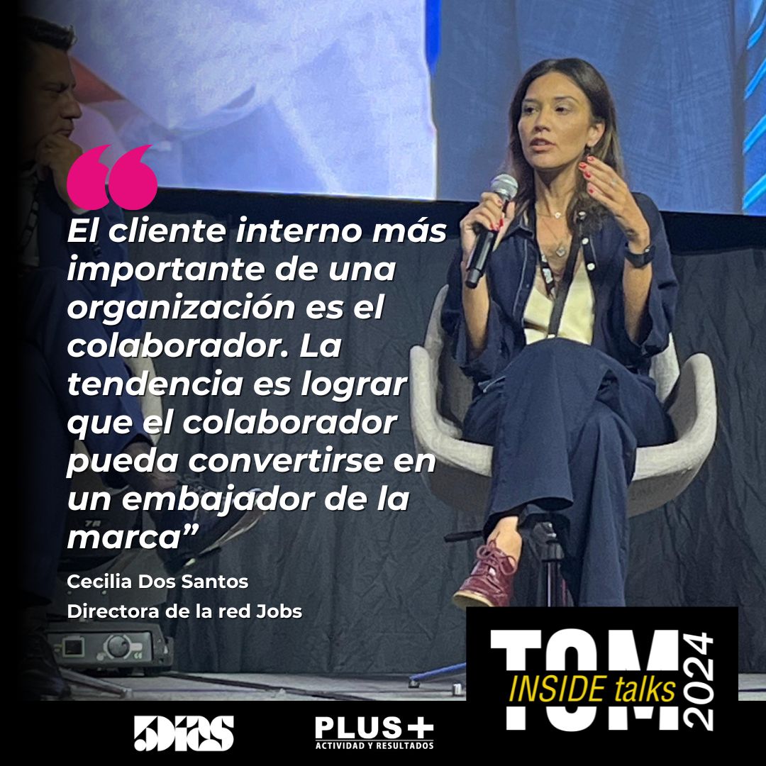 5DiasPy's tweet photo. 𝗧𝗢𝗠 𝗜𝗻𝘀𝗶𝗱𝗲 𝗧𝗮𝗹𝗸𝘀 💡 | Cecilia Dos Santos, directora de la red Jobs, habló sobre el proceso de cambio del marketing y de las organizaciones. Explicó lo que significa enfocarse en la experiencia del cliente y en personalizar las acciones.   

"Cuando se habla de un proceso de cambio del marketing y el proceso de cambio de la organización, el marketing empieza a segmentar y a enfocarse en la experiencia del cliente y en la personalización de las acciones".