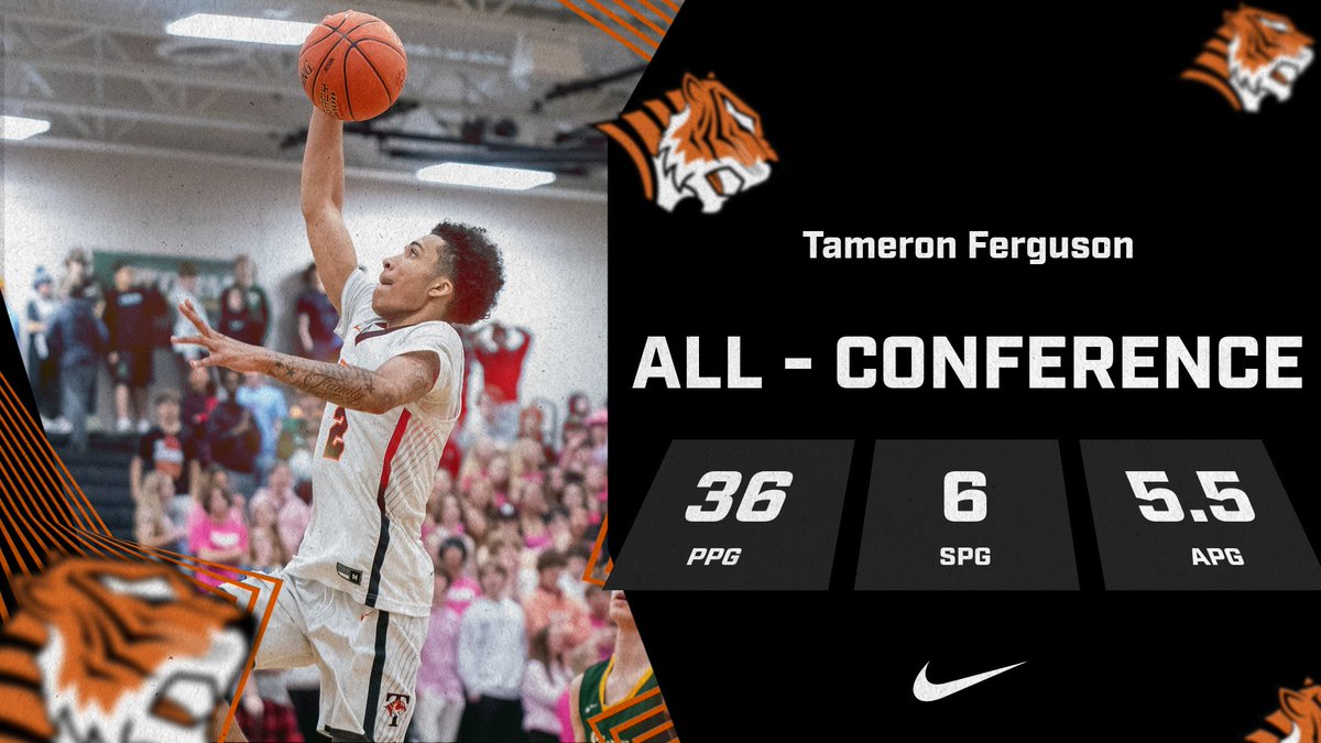 ⭐️Congratulations to <a href="/Tameronferguson/">Tameron Ferguson</a> for making the CLC  ALL - CONFERENCE 1st Team⭐️

🔥36 PPG
🔥6  SPG
🔥5.5 APG

#NobodyButUs | #UnleashTheTigers