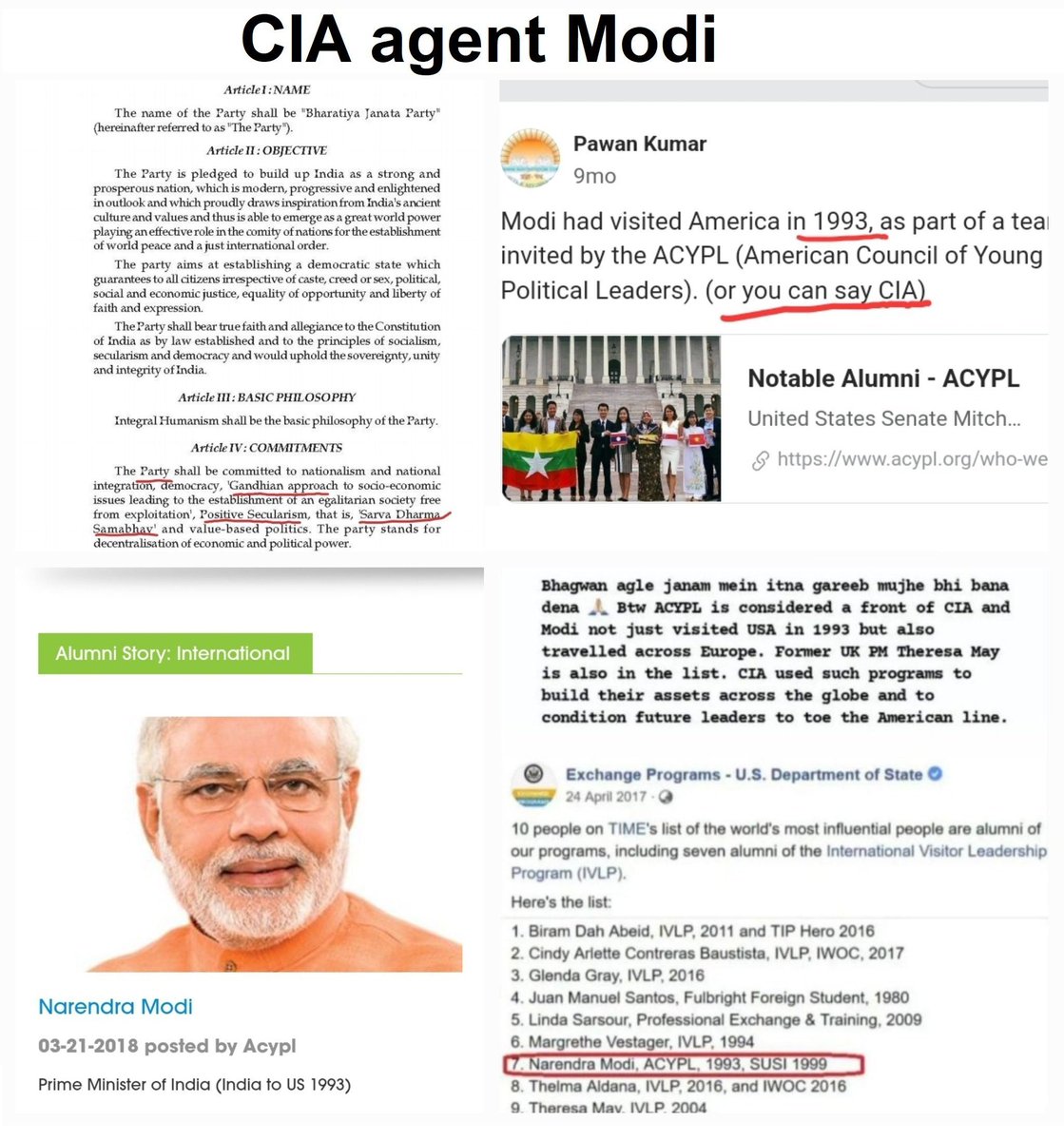 angrymaya1980's tweet photo. Whats wrong with india ? To elect a cia agent https://t.co/6GKAIEZsdp