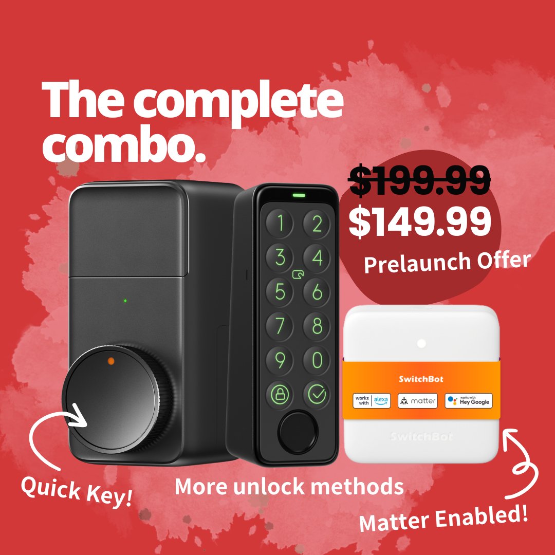SwitchBot's tweet photo. 🔐 SwitchBot Lock Pro is available for Prelaunch orders, but what's the difference? Well, find out below exactly what you get, and how much you can save 💰 when you order now! #smartlock #tryswitchbot
Find out more: https://t.co/JyxrHV2tRu https://t.co/BsgQopJDcX