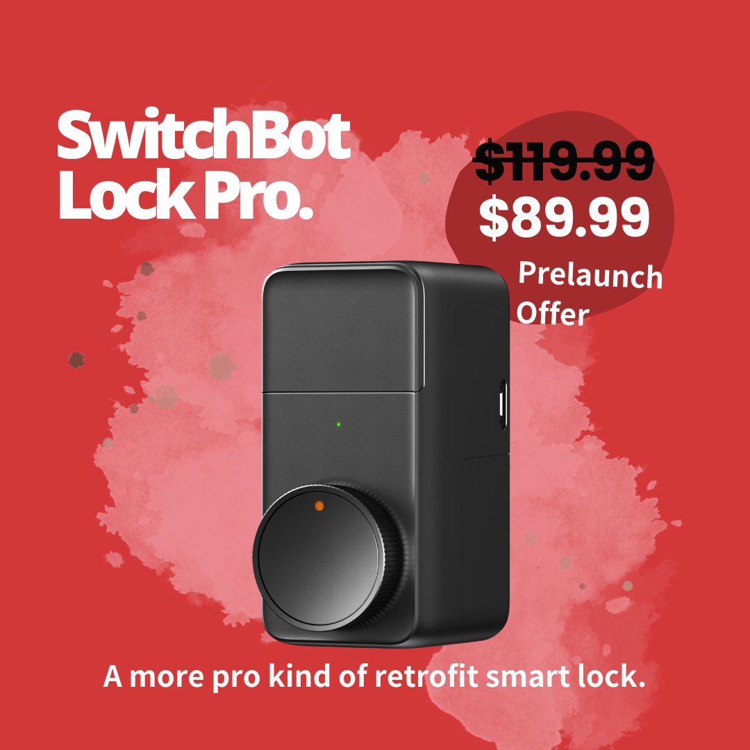 SwitchBot's tweet photo. 🔐 SwitchBot Lock Pro is available for Prelaunch orders, but what's the difference? Well, find out below exactly what you get, and how much you can save 💰 when you order now! #smartlock #tryswitchbot
Find out more: https://t.co/JyxrHV2tRu https://t.co/BsgQopJDcX
