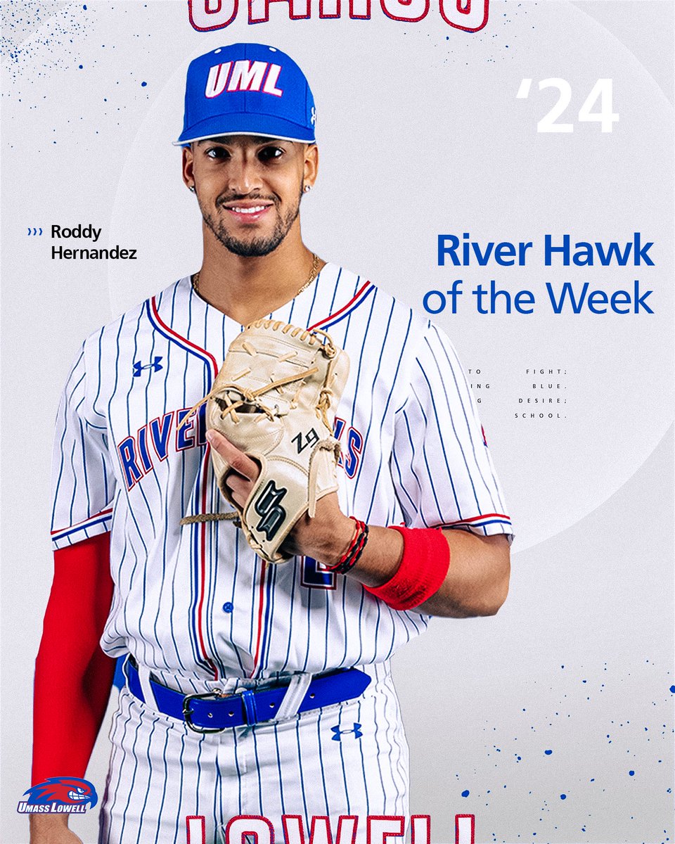 An impressive weekend from Roddy Hernandez in @riverhawkbb’s 2-1 series win over Oral Roberts earns him River Hawk of the Week honors! 🤝

.545 BA
6 hits
6 RBI
4 runs
1 home run
.818 slug %
12 assists

#UnitedInBlue