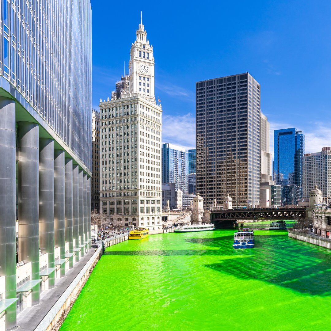 St. Patrick's Day weekend in Chicago is almost here! Book your stay now to experience the St. Patrick's Day Parade and iconic green river. Book now: marriott.com/en-us/hotels/c…