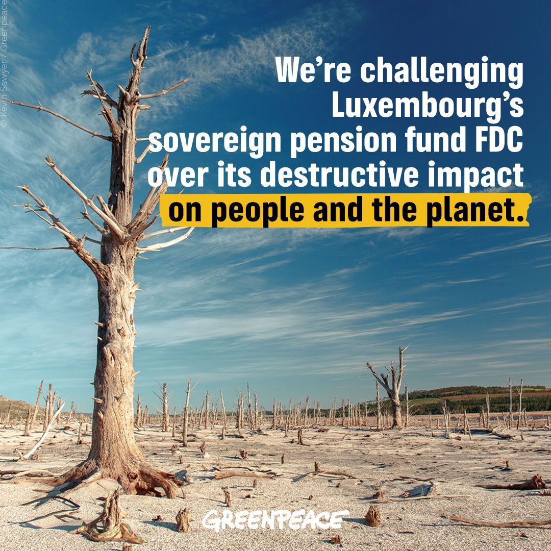 Greenpeace Luxembourg's report 🔍 shows that Luxembourg’s pension fund FDC continues to invest in 1200 companies, which have been excluded by international pension funds because of their damaging impact on people and the planet.