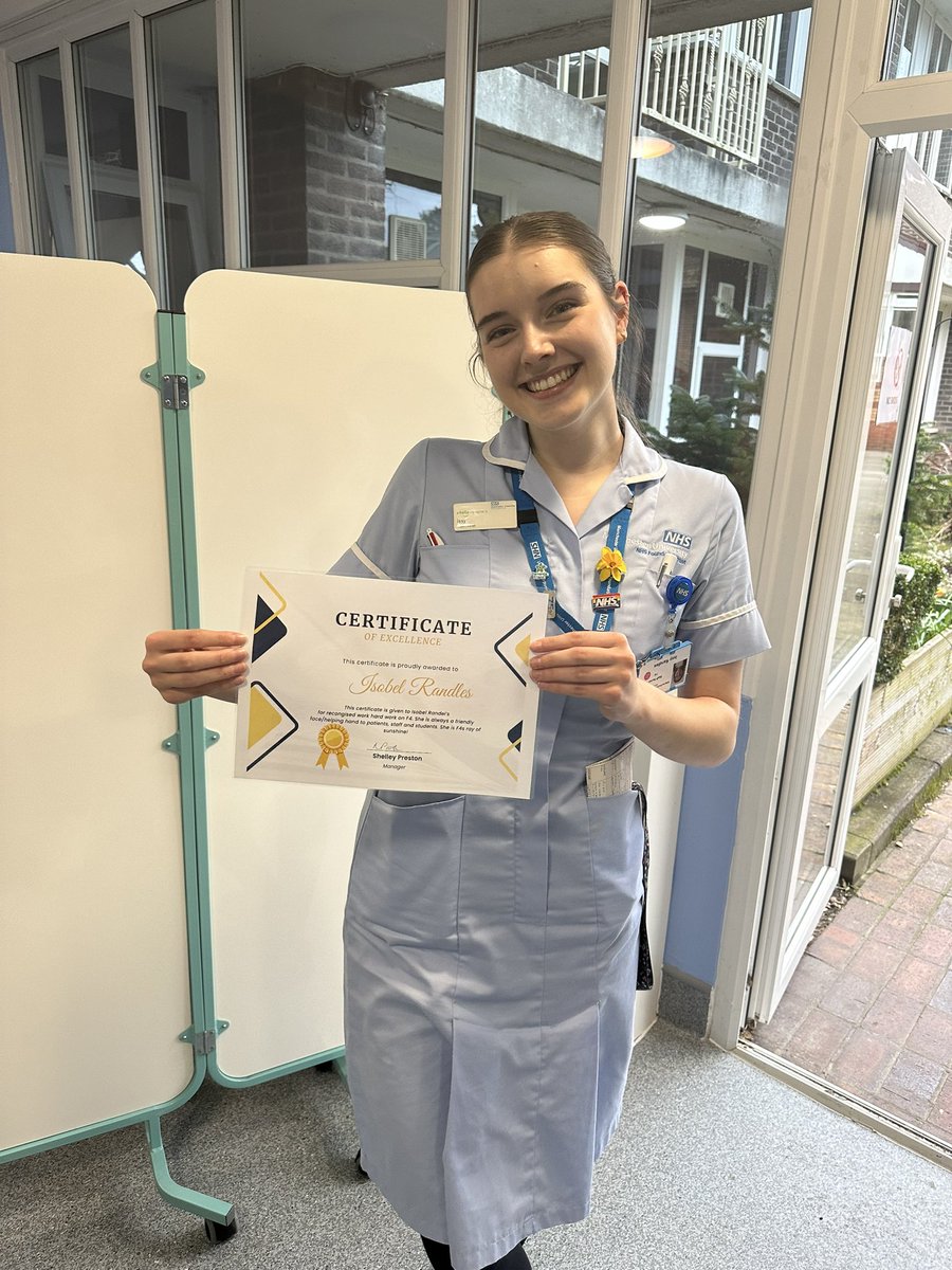 March employee of the month goes to our lovey Issy! For her hard work, always being a helping hand to patients, staff and students. She really is F4s ray of sunshine!☀️ well done Issy! @shelleyp1976 @kjbwells @LaurenMarsden90