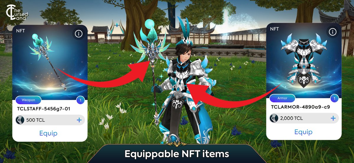 🛡️ Dive deeper into #TheCursedLand's adventure with NFT-powered gear!
Equip NFT items to unlock unique bonuses and power boosts for your character. It's more than gear; it's a game-changer. Elevate your strategy, enhance your strength.

Ready for BETA ?👀

#MultiversX #BetaServer