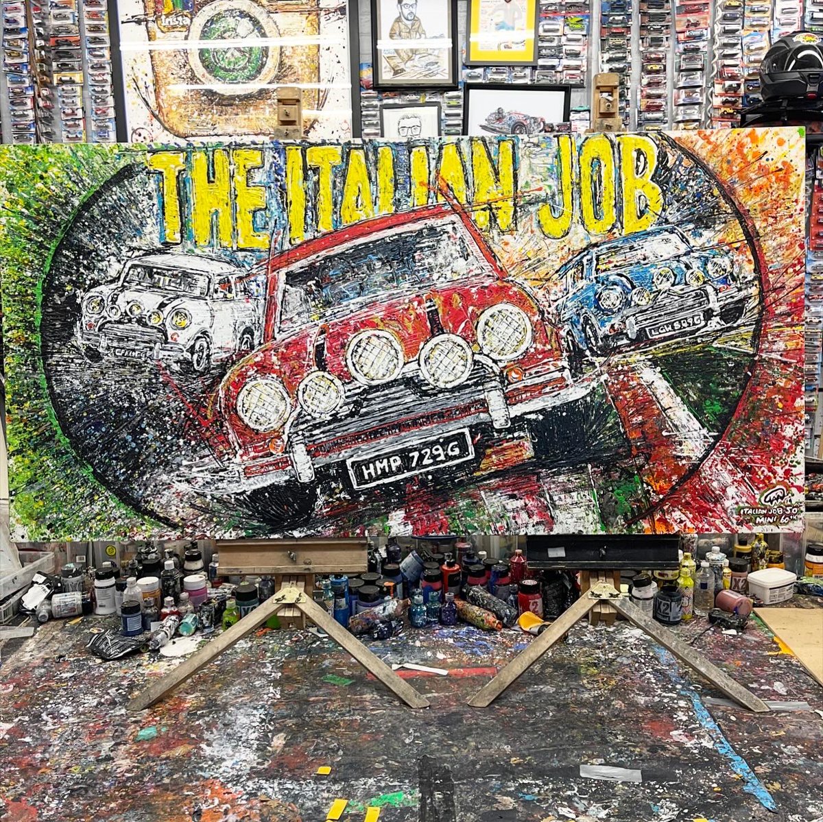 Popbangcolour's tweet image. So which #Paintwithcars original artwork would you like to see on display @NECRestoShow next week? 

#TheItalianJob , @DesignsCallum Vanquish, KTM @MotoGP or Kawasaki Ninja? 

Which one is your favourite? 👀🚗🖼️🎨

#Popbangcolour