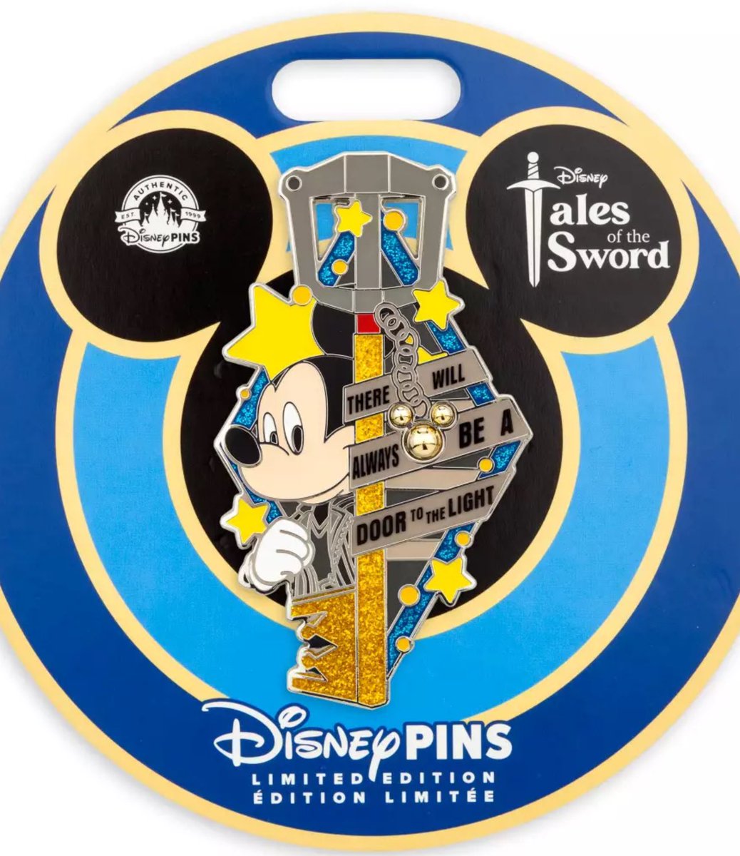 ShopDisney has the new KINGDOM HEARTS pin from the limited edition “Tales of the Sword” collection! It’s priced at $21.99! #kingdomhearts #キングダムハーツ #KHMerch #_KH Link: disneystore.com/mickey-mouse-j…