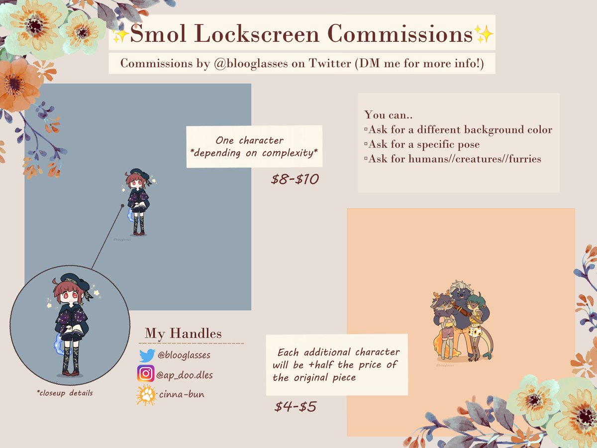 Good news! 🗣 My smols are back with ✨️NEW✨️ prices and opportunities to grab a slot if you couldn't before! 

I will be opening 4 slots! Once all slots are full, that'll be it until next time. 

DM or comment if interested! 🩷