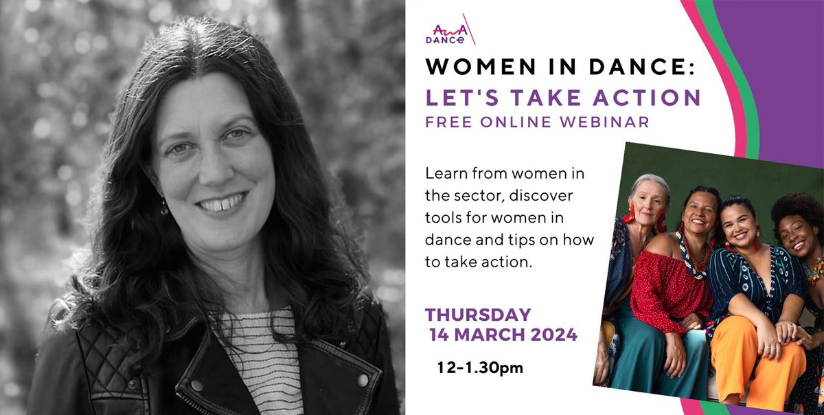 Calling all women in the dance sector! On 14 March, our Deputy Managing Director, Jennie Green will speak as part of the Women in Dance: Let's Take Action webinar! Hosted by @Awadancec Book your free place: bit.ly/3v01OBE