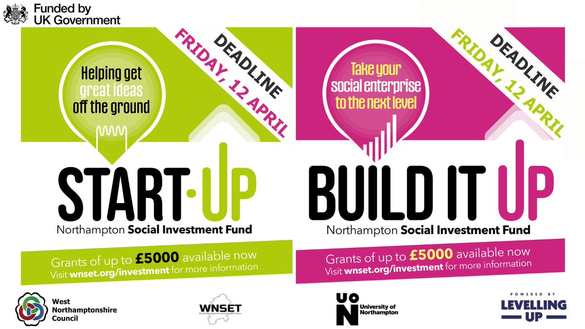 📢 1 MONTH left to apply for the #Northampton Social Enterprise Development Fund ❗️ 🌟 Grants up to £5k are available for SEs in #WestNorthants looking to deliver impactful initiatives that benefit the community in Northampton ⏰ Apply today lnkd.in/eeRCWWSG