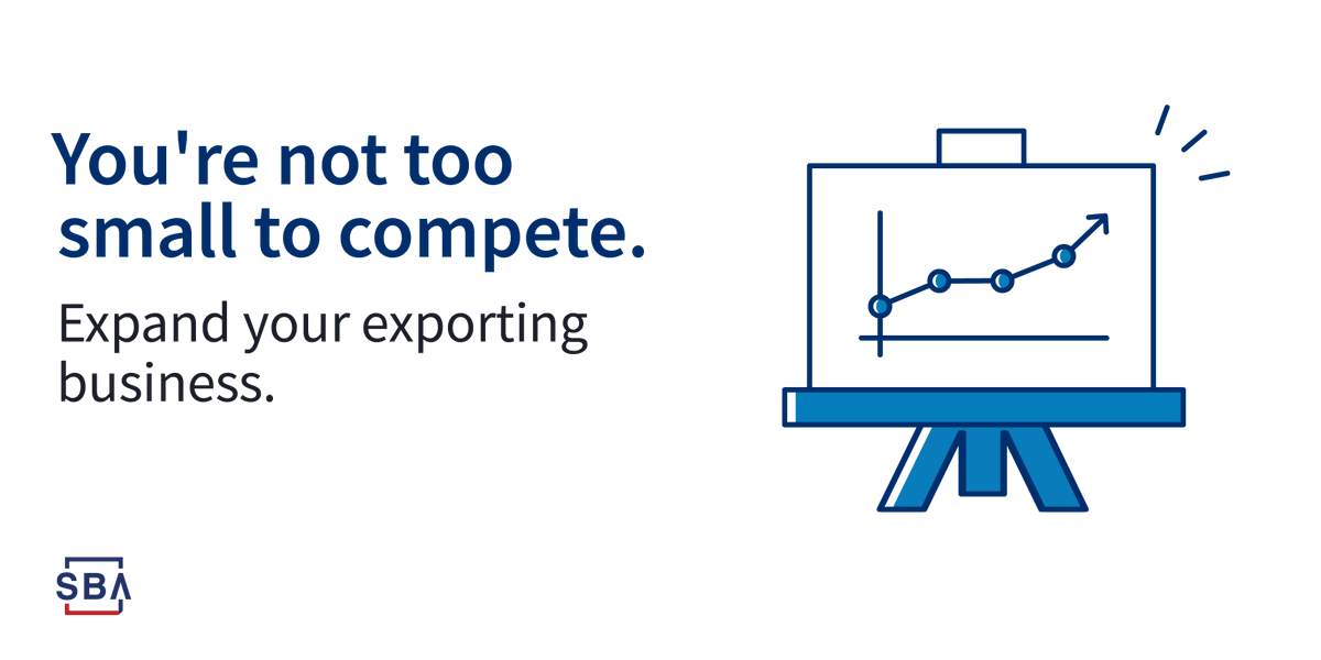 Are you interested in selling your products overseas? SBA has resources and tools that can help you export. Get the details→ sba.gov/international