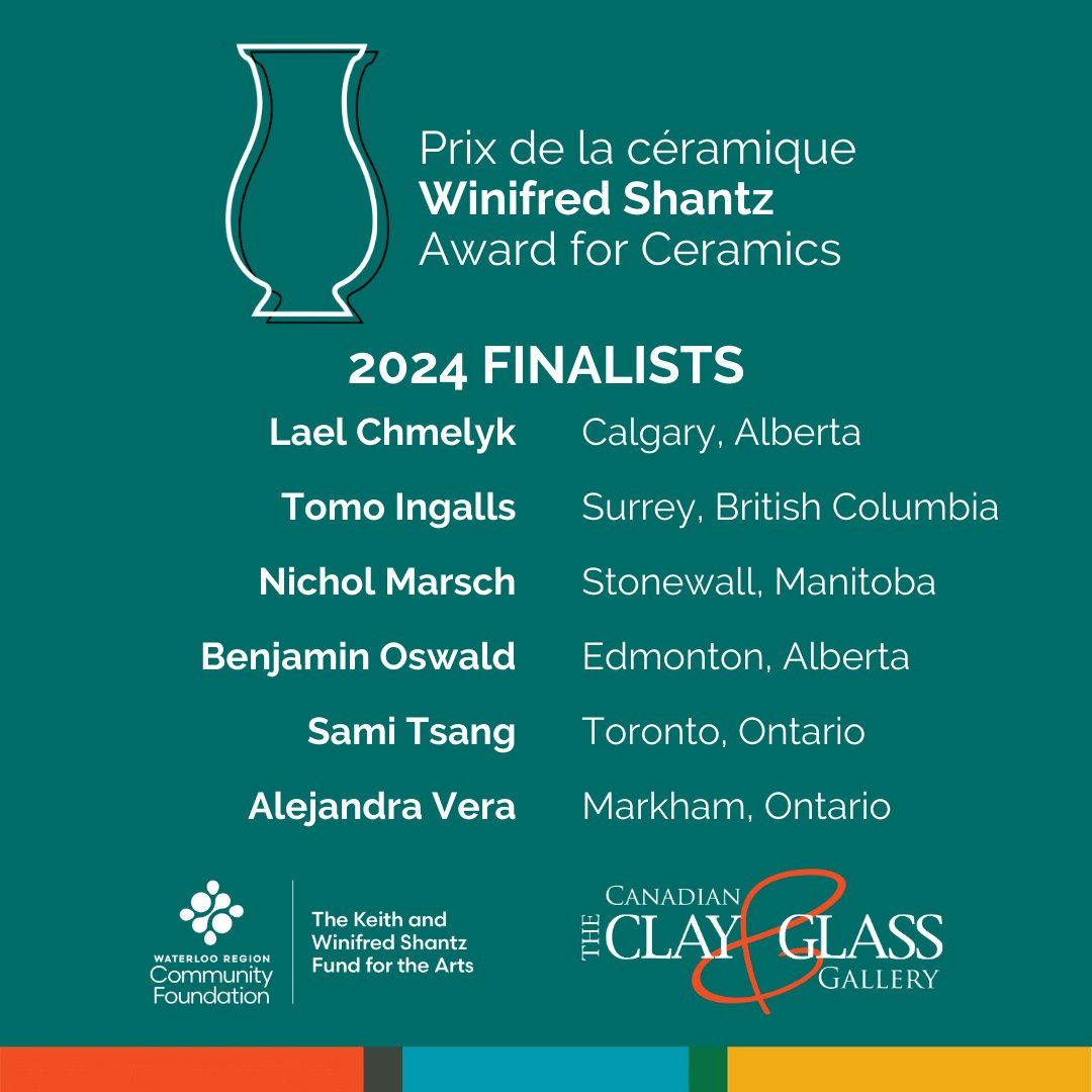 We are thrilled to announce the finalists for the 2024 Winifred Shantz Award for Ceramics! The winner and runner-up will be announced the week of March 25. For more information, visit our website: theclayandglass.ca/exhibitions/sh…