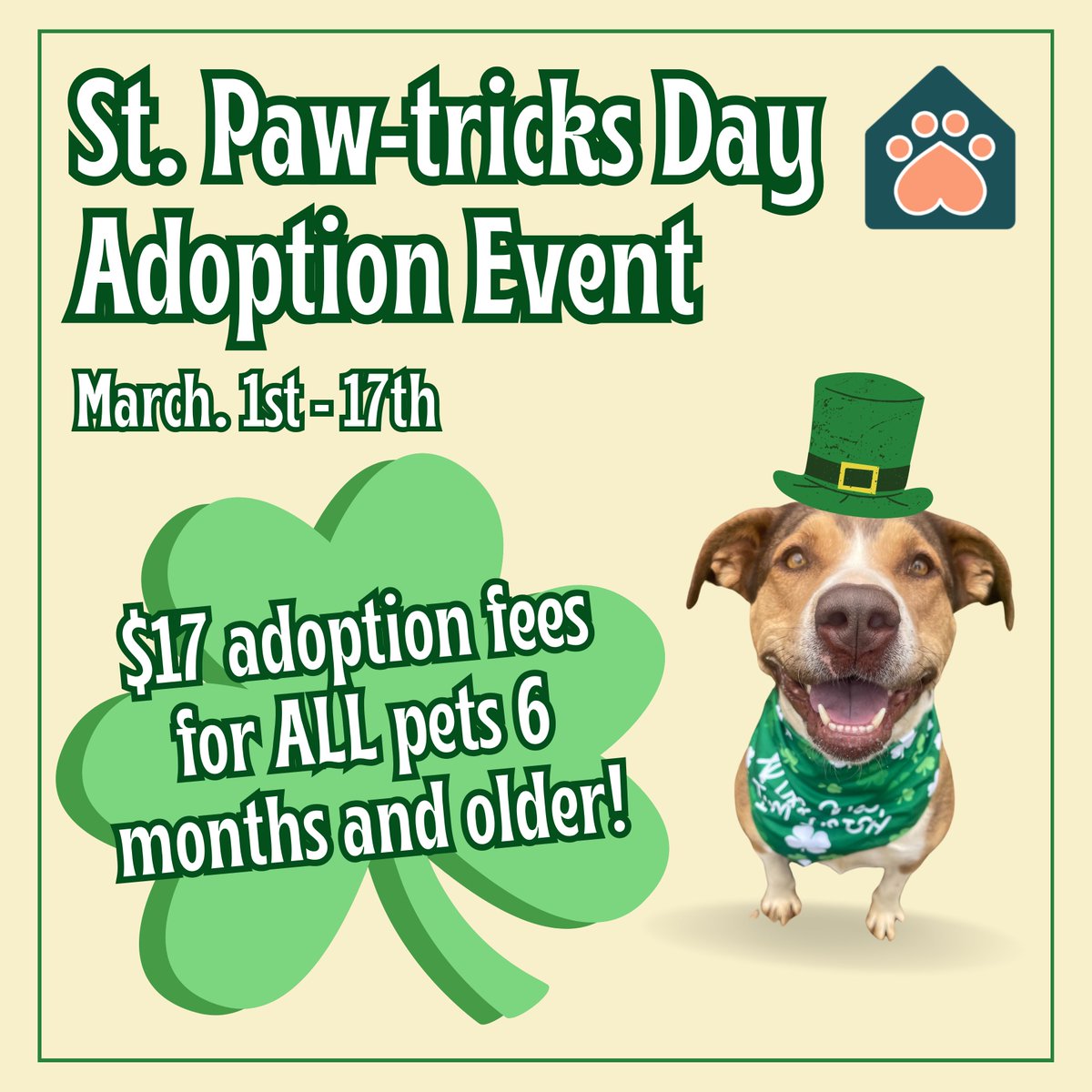 Chevy wants to remind you that our St. Paw-tricks Day Adoption Event is still going strong! 🍀 Adopt your new best furr-riend for just $17 if they are 6 months and older through March 17th. Get all of the details by clicking here ➡️  bit.ly/MACSpecials
