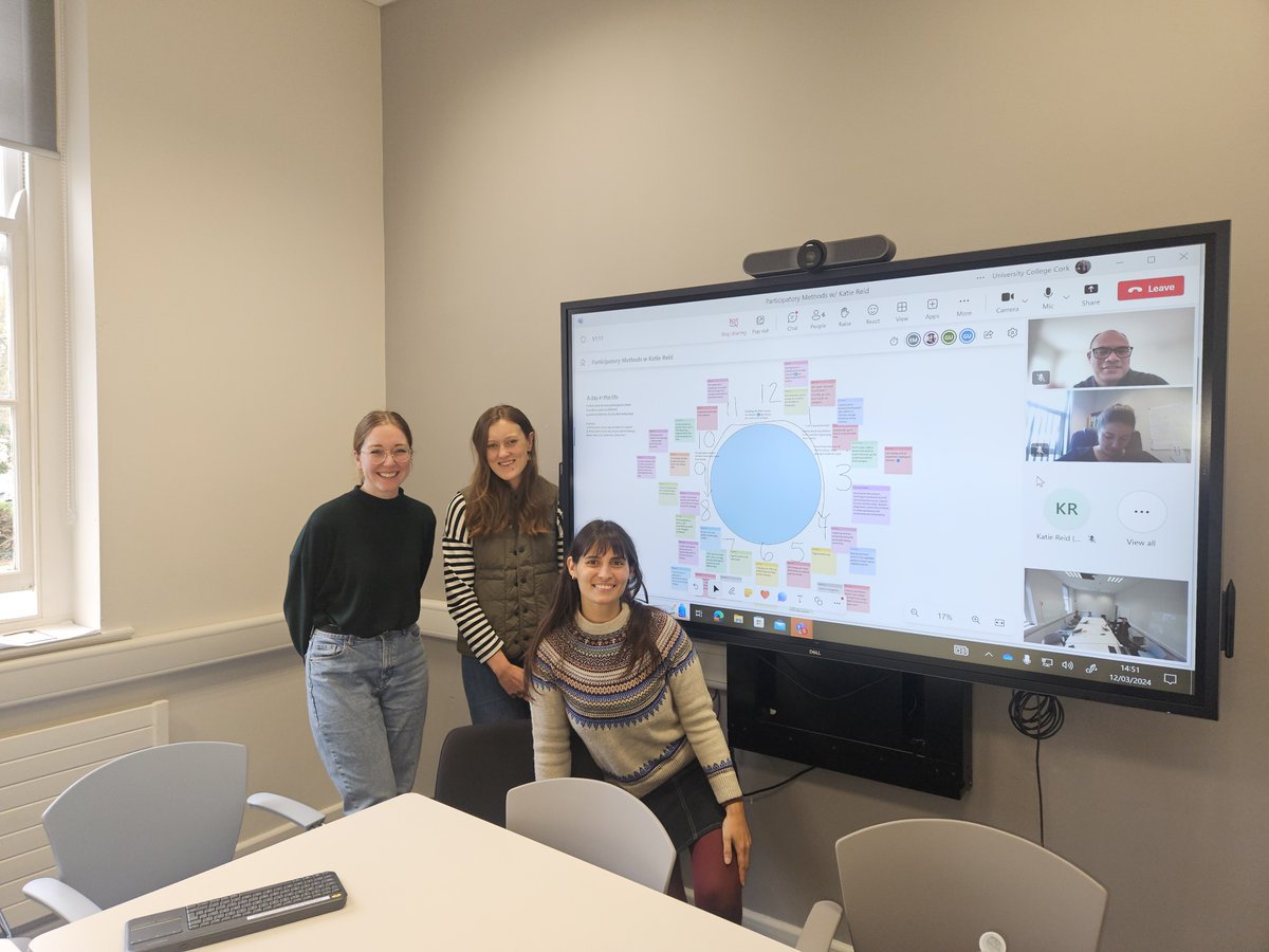 Today the Youth Climate Justice team welcomed @katiereid19 to work on exciting participatory methodologies for research with children and youth on climate justice @ProfAoifeDaly #climatejustice #childrights 🌳🌴🐤🌊