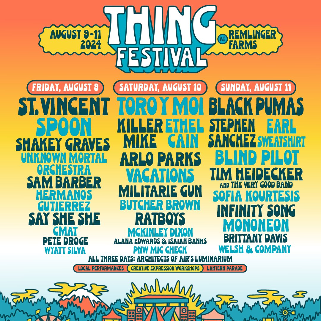 We have wrapped up recording and are beginning to fill in the calendar with more shows this summer & fall! Very excited to be playing @thingnw on Sunday, August 11! Festival tickets go on sale this Friday at 10am PT. Can’t wait to see all of you again! blindpilot.com