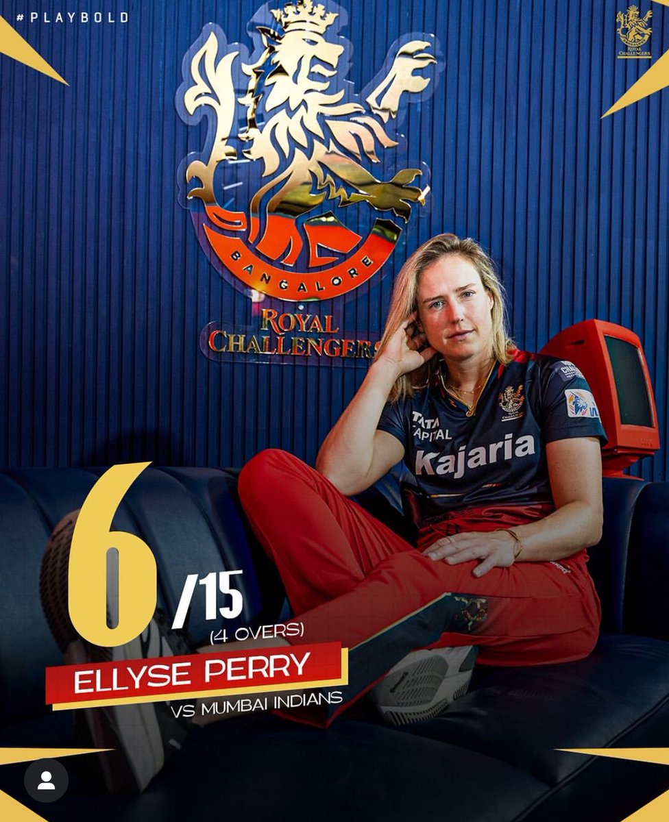 Harsu73179711's tweet photo. Perry Perry Lady 🔥🔥
What a spell -deaththrownedd 💀
No clues for #MI btsman
#CAARules #Implement_CAA_NRC 
#NarendraModi #Oscars  #RamadanKareem  #IPL2024 #RCBvsCSK #Ellyseperry #6wicket
#LeratoModise #NCTWISH1stWin #RIPEricCarmen #Bitcoin  #Perry 
@GaiminIo #RCB 
 #GAIMIN $GMRX https://t.co/hBpQXsaKx4