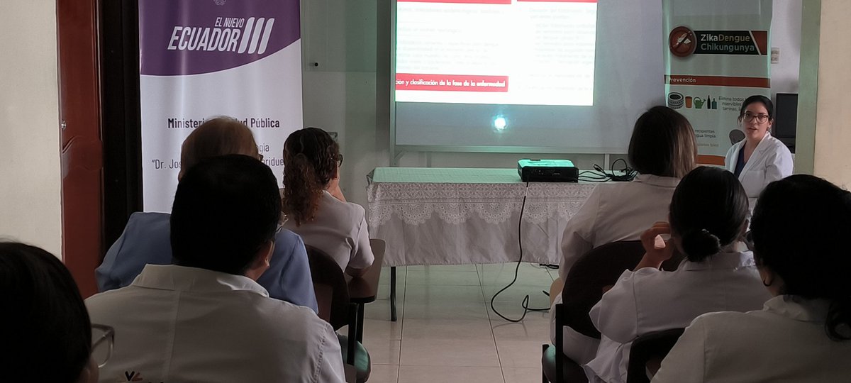 HInfectologia's tweet photo. #ElNuevoEcuador | Para afianzar los estándares y alcanzar progresivamente niveles superiores de calidad en el manejo clínico de los casos de dengue. Personal de enfermería es capacitado en el uso de las Guías de Práctica Clínica vigentes de @Salud_Ec. Y protocolos del 🏥. https://t.co/a2tx8ynaxl