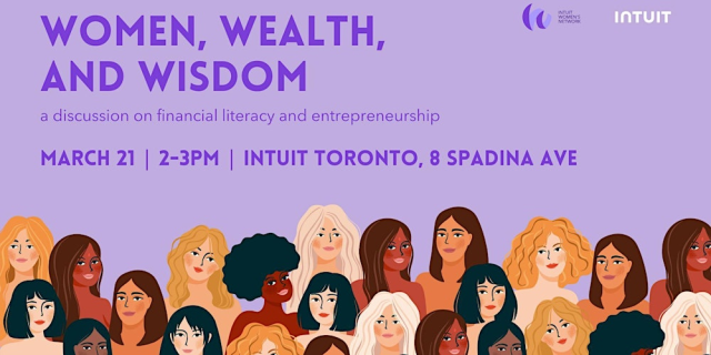 Radya_c's tweet photo. Join us at Intuit Toronto on March 21 for Women, Wealth, and Wisdom, a lively panel discussion on the unique experiences of women in entrepreneurship and their journey with financial literacy. Register below! https://t.co/ySBCOaSyx8 https://t.co/AmkoGHB5AS