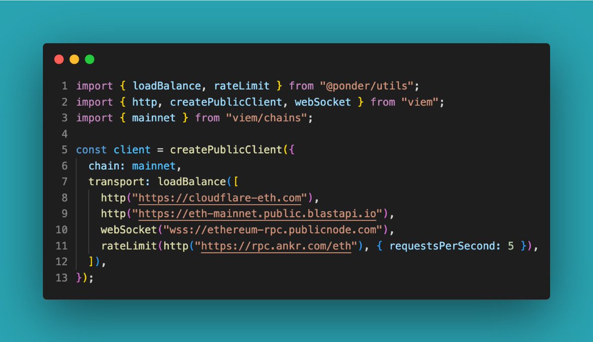 Ponder Ship Week, Day 2

New Viem Transports: `loadBalance` and `rateLimit`

(1/6)