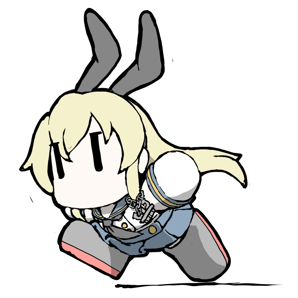 shimakaze (kancolle) 1girl solo skirt blonde hair long hair no mouth white background  illustration images