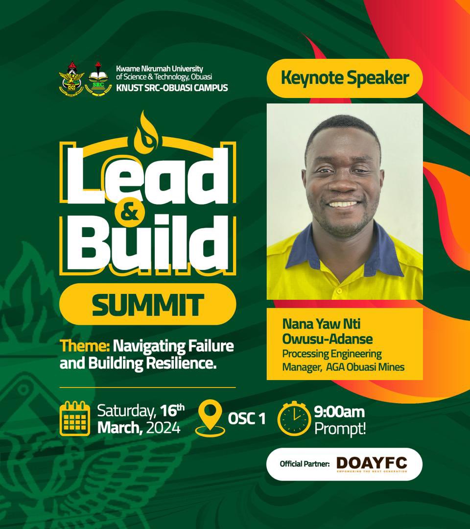 Bringing us the requisite nuggets to build our careers in engineering is the Processing Engineering Manager of the mining stalwart, AngloGold Ashanti.

This program is brought to you in collaboration with DOAYFC, to empower the next generation, your generation.