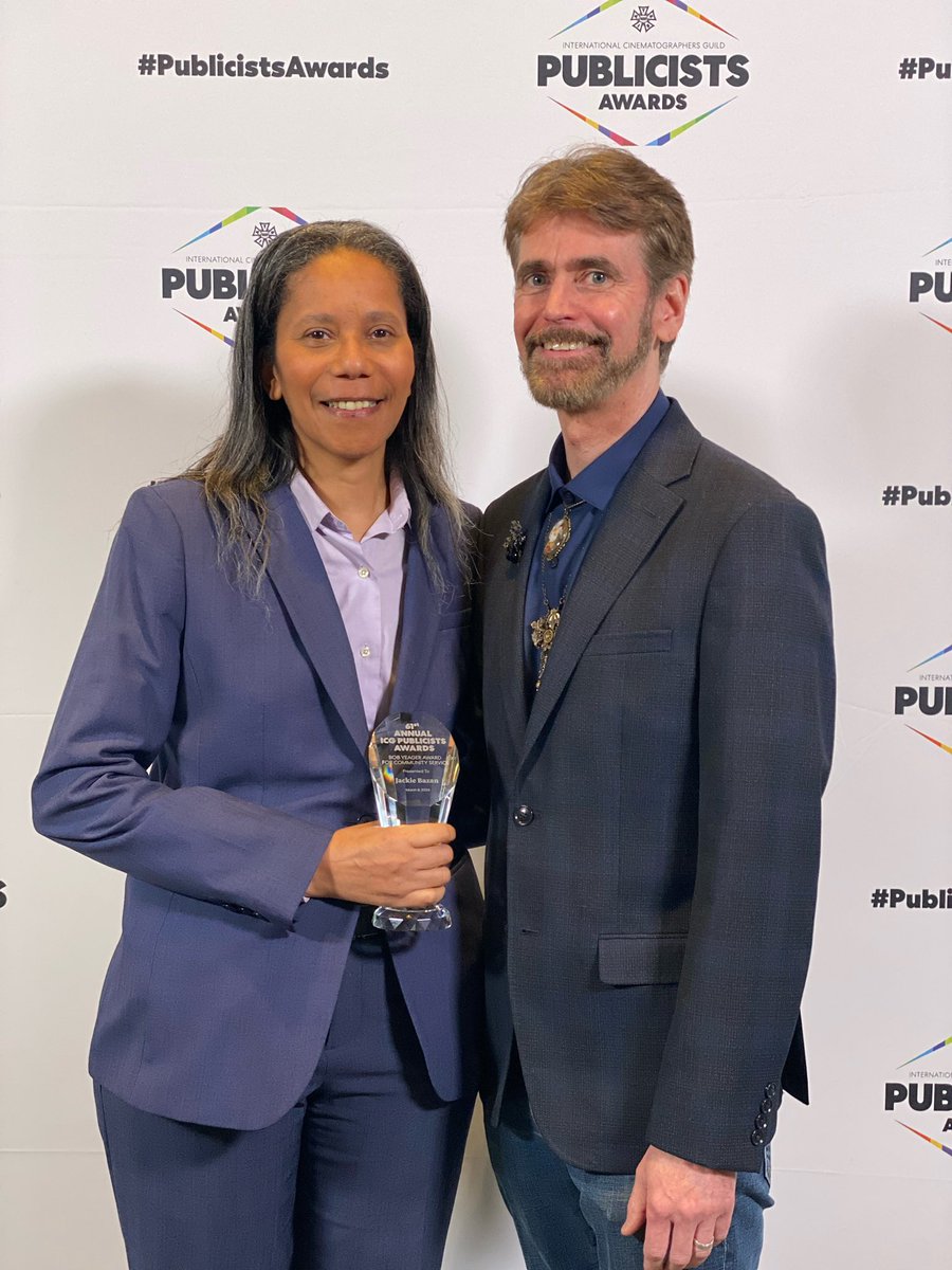 BazanEDucation's tweet photo. I’m incredibly proud to have received the ICG Bob Yeager Award for Community Service for my work supporting the education community through https://t.co/3Dw64kwnVc at Friday’s 61st ICG Publicists Guild Awards! Thank you for shining a light! #PublicistsAwards #iatse https://t.co/EYUht3lyXz