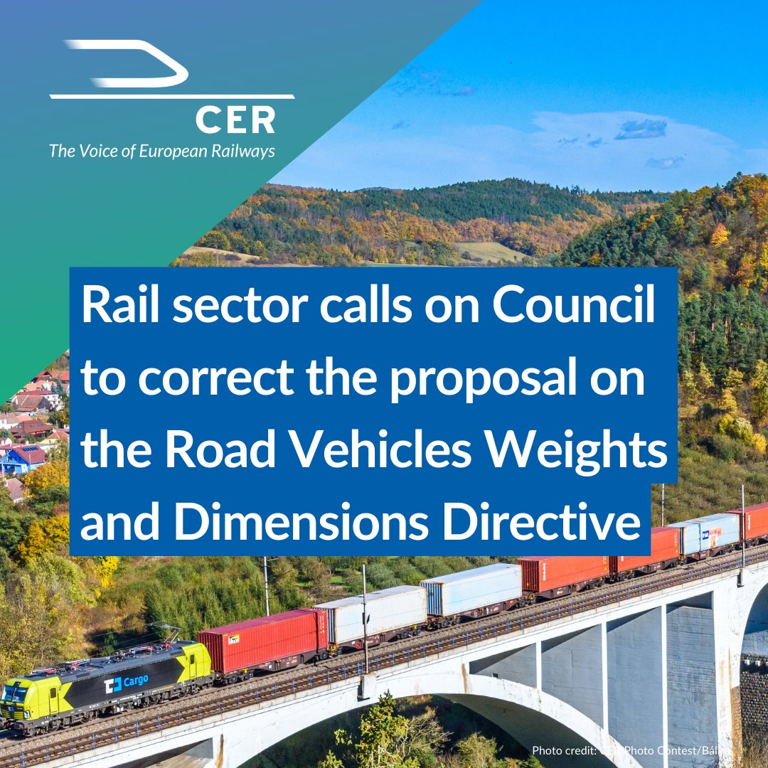 CER calls on Member States to go deeper into the 🚛Weights &amp; Dimensions Directive proposal to be aware of the dangerous impact on the EU objectives on:

❌Energy efficiency
❌Reduction of #EUTransport emissions
❌and road safety standards

Press release📝
cer.be/cer-press-rele…