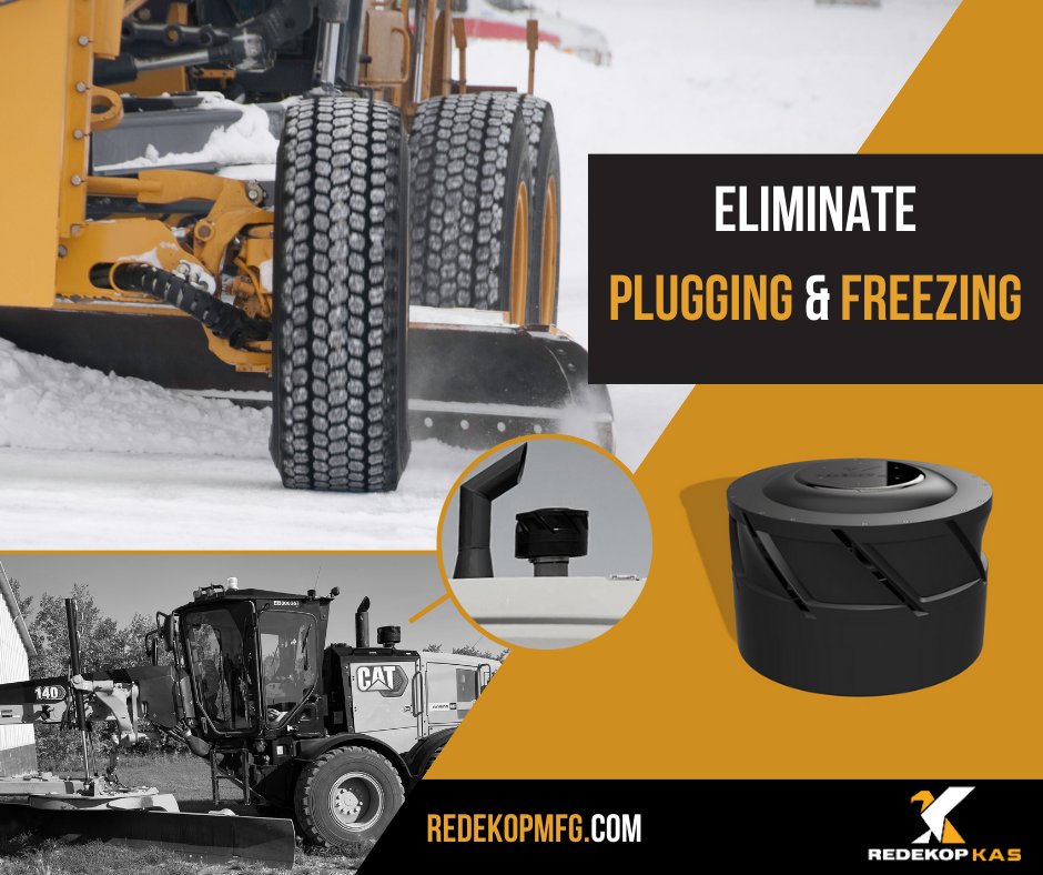 Have you dealt with air intake plugging and freezing this Winter?
 
With 15 vertical blades and 8 ejection ports, the KAS Pre-Cleaner will eliminate snow in your intake before it becomes an issue. 

For more, visit redekopmfg.com/kas-pre-cleaner

#snowremoval #construction #airfilter