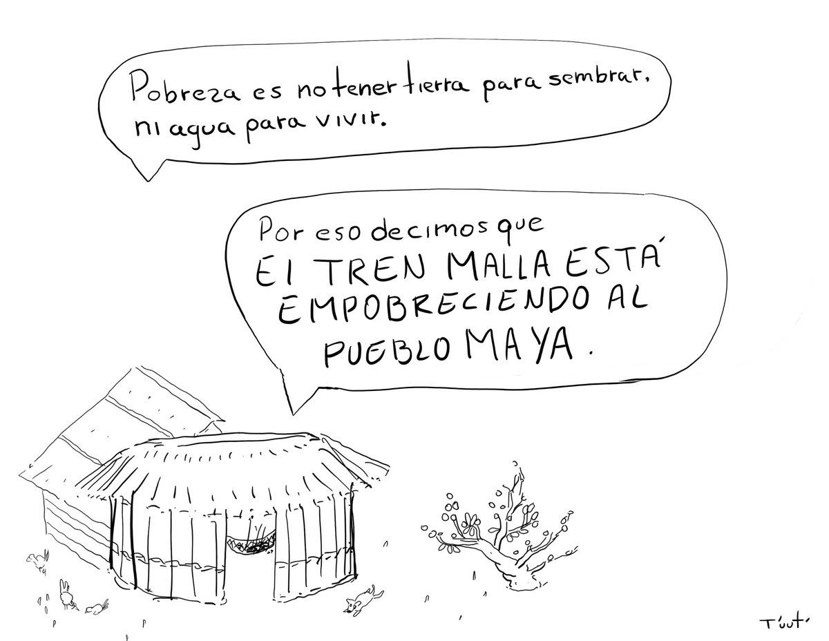 📣📣El tren maLLa está empobreciendo al Pueblo Maya Dibujo: Aldair T'uut' Sección Yúuntun asambleamaya.wixsite.com/muuchxiinbal/y… Descargar: drive.google.com/file/d/1dhu-I8…