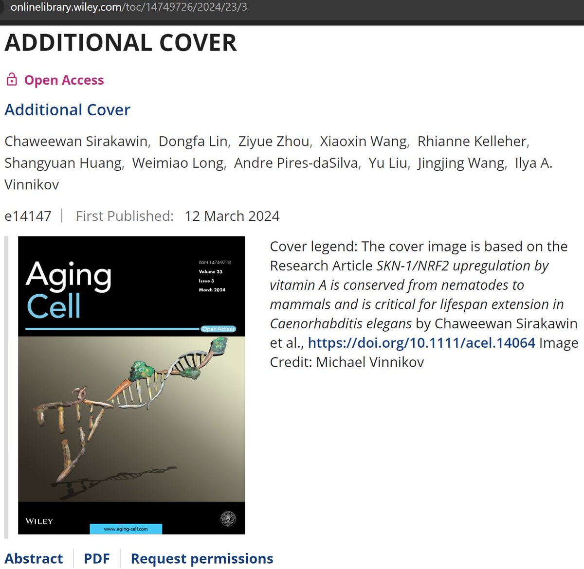 mischavinnikov's tweet photo. Please meet my cover art just published @Aging_Cell to accompany the recent publication by @vinnikovLAB about the mechanism of longevity extension by vitamin A🥕

Stay tuned for more exciting discoveries and creations! They are on the way...😜

https://t.co/ynRg11LVYr https://t.co/IkD5MFEdIS